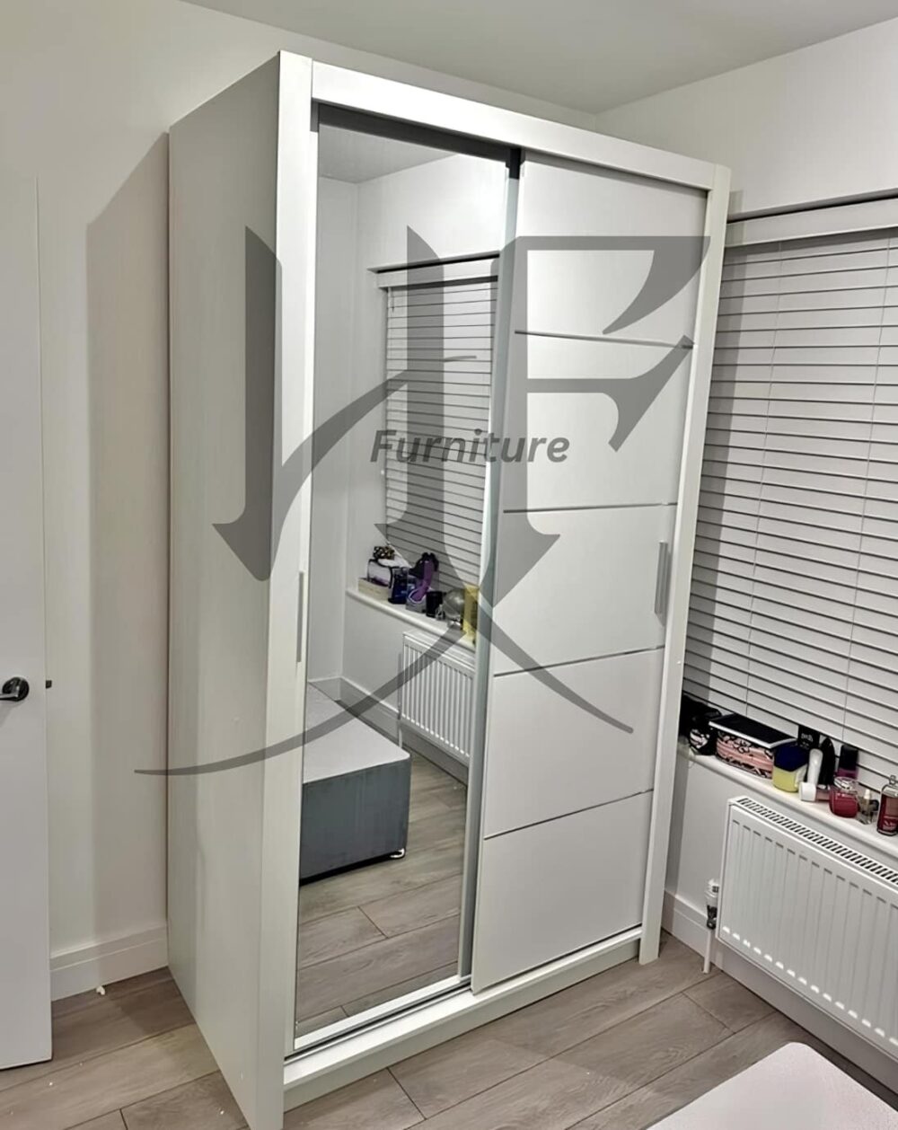 Sliding door wardrobe 100cm and 120cm white colour