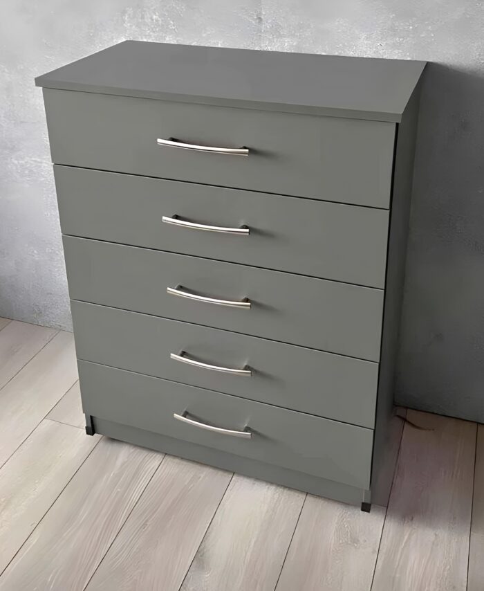 Grey 5-Drawer Chest