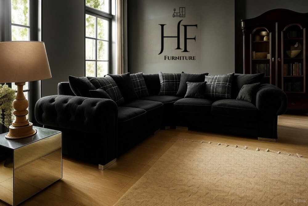 VERONA CHENILLE CORNER SOFA GREY COLOUR