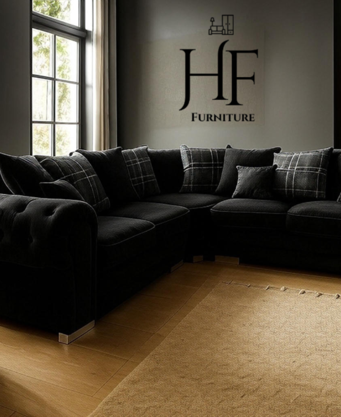 VERONA CHENILLE CORNER SOFA GREY COLOUR