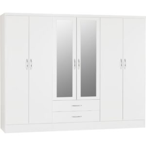 6 Door Mirrored Wardrobe
