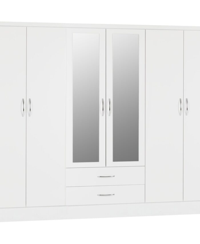 6 Door Mirrored Wardrobe