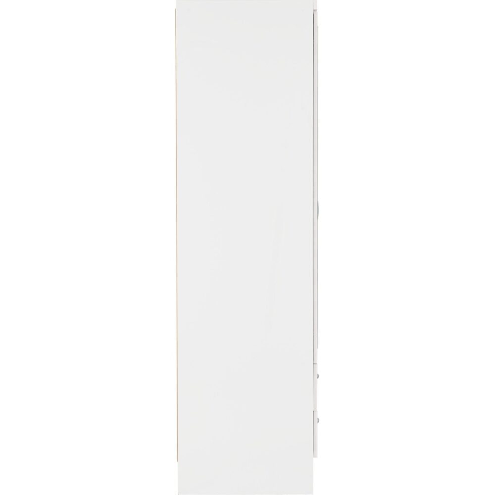 6 Door 2 Drawer Wardrobe with Mirror Ready Assembled Bedroom Storage in White - Image 3