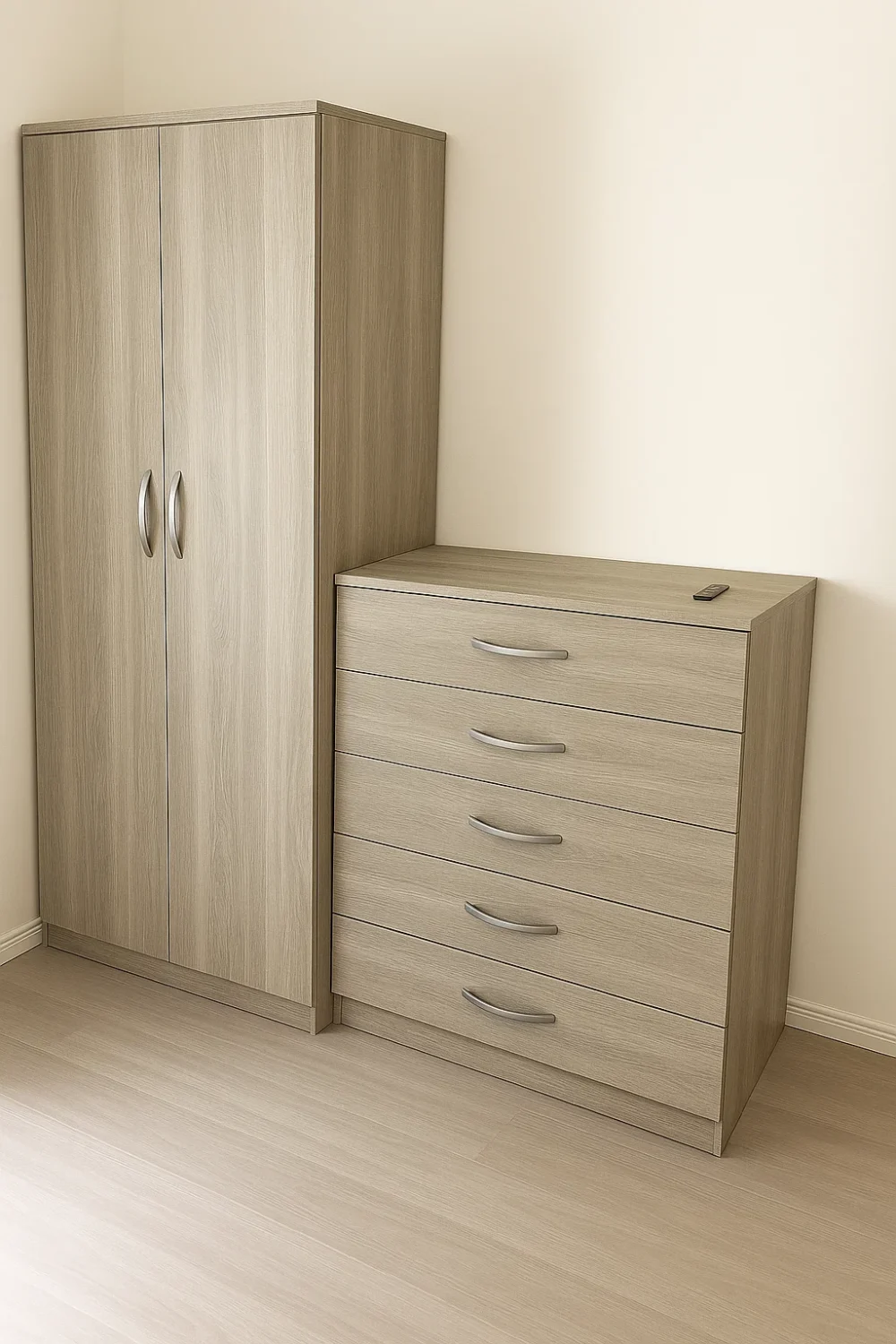 2-door plain wardrobe set