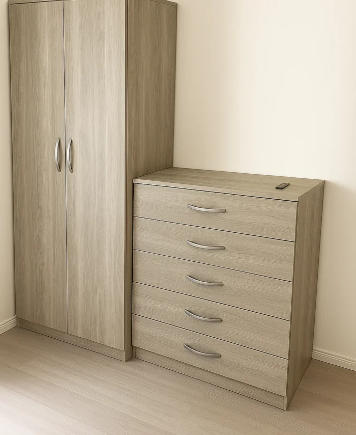 2-door plain wardrobe set