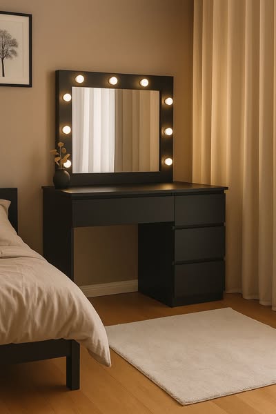 vanity desk with mirror