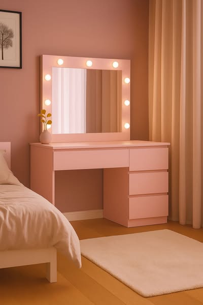 vanity table with mirror
