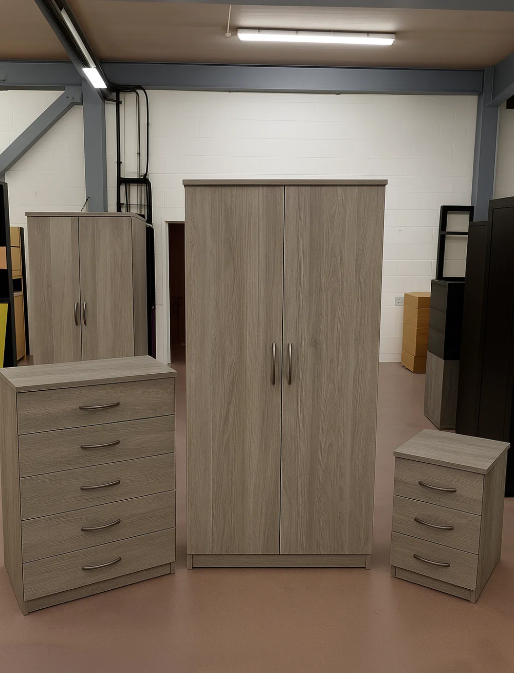 2-door plain wardrobe set