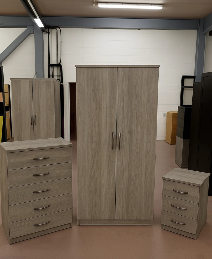 2-door plain wardrobe set