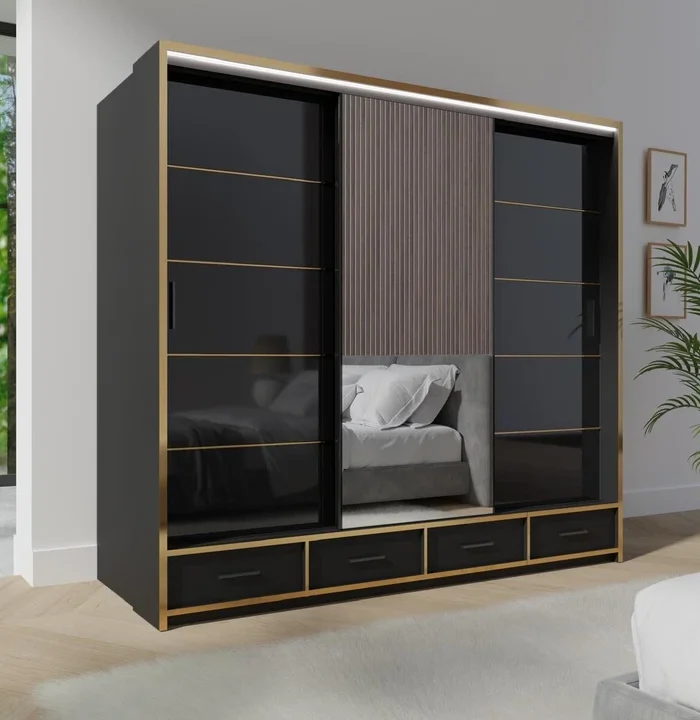 sliding wardrobe doors black