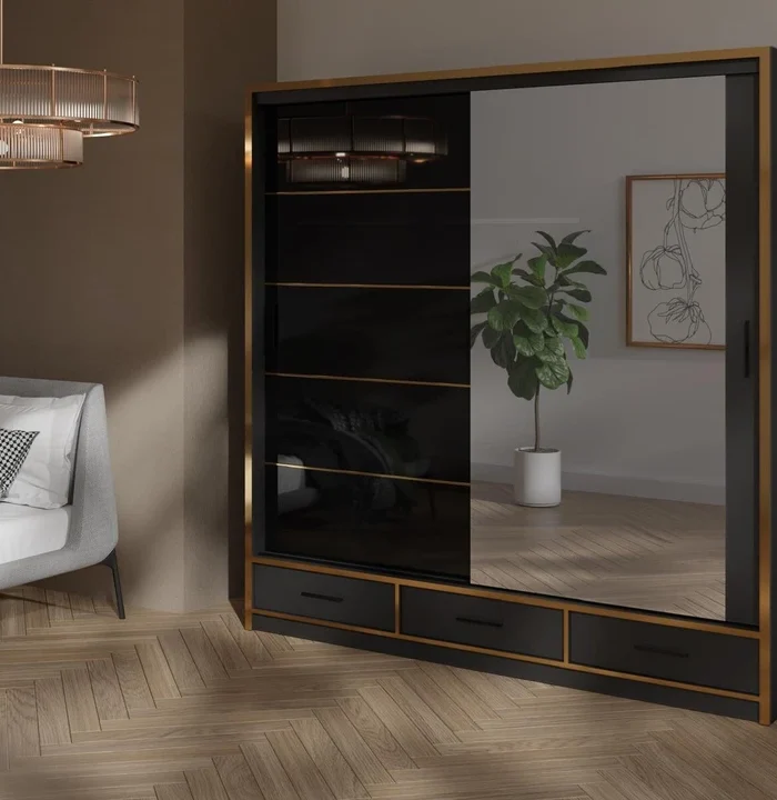 sliding wardrobe doors black