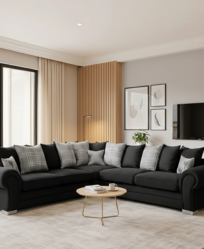 Verona Corner Sofa Black