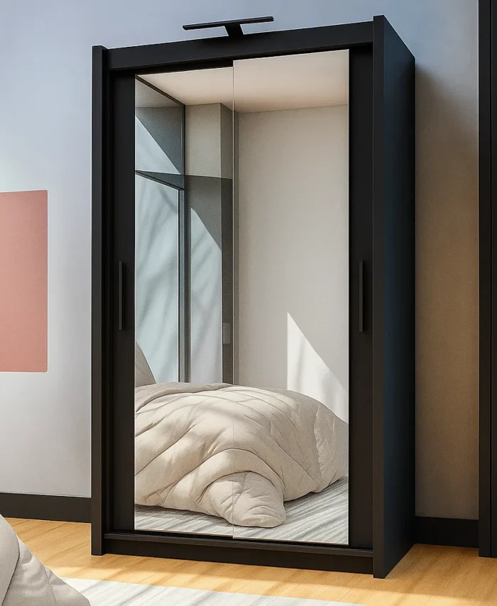 120cm Mirrored Sliding Door Wardrobe