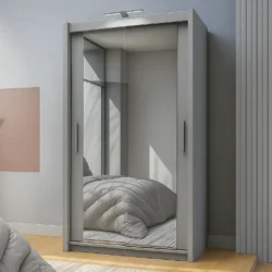 120cm Mirrored Sliding Door Wardrobe