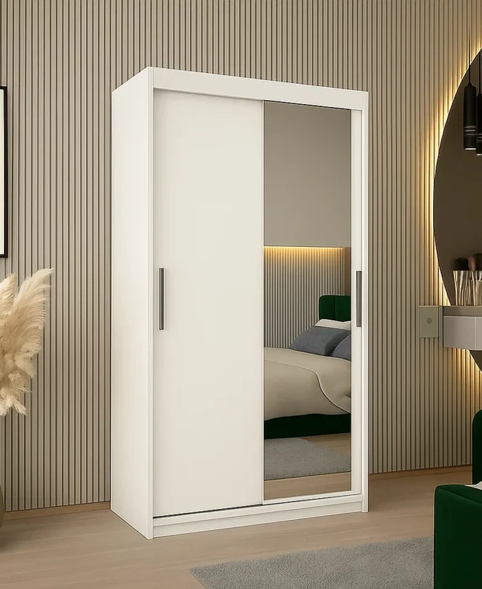 120cm Mirror Sliding Door Wardrobe