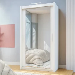 120cm Mirrored Sliding Door Wardrobe