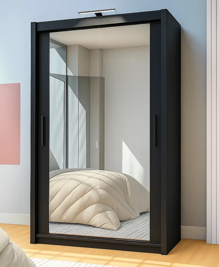 150cm Mirrored Sliding Door Wardrobe