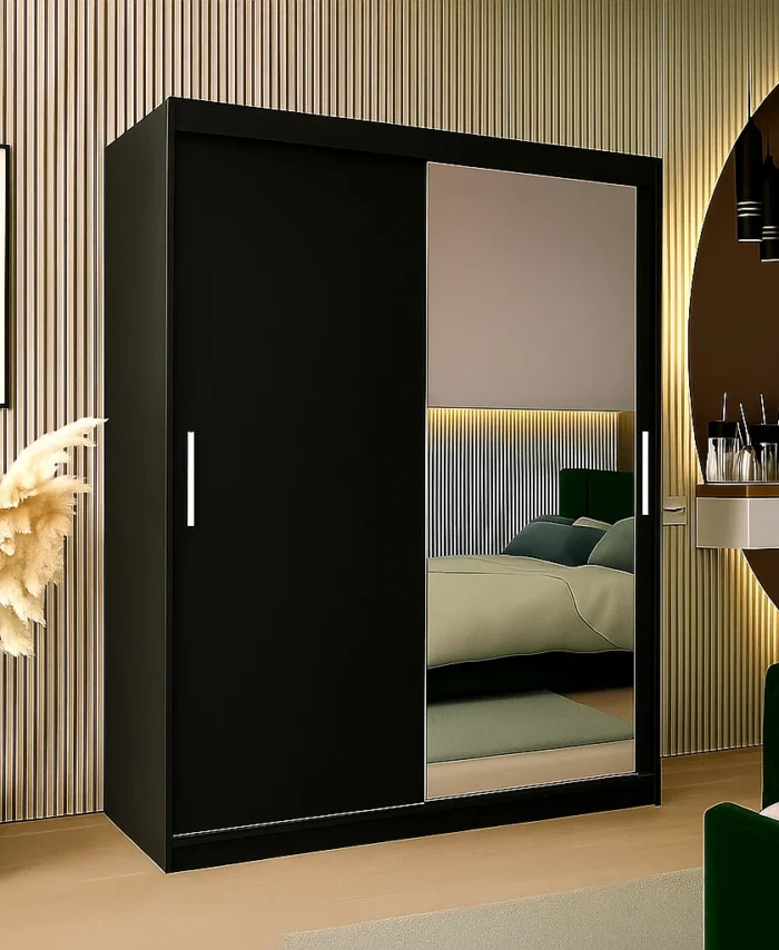 180cm Mirrored Sliding Door Wardrobe