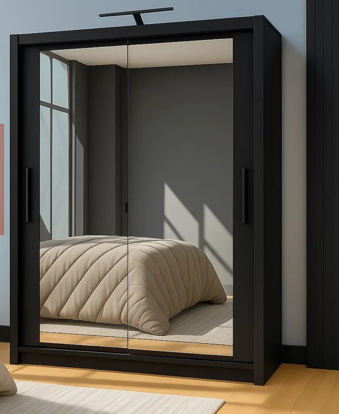 180cm Mirrored Sliding Door Wardrobe