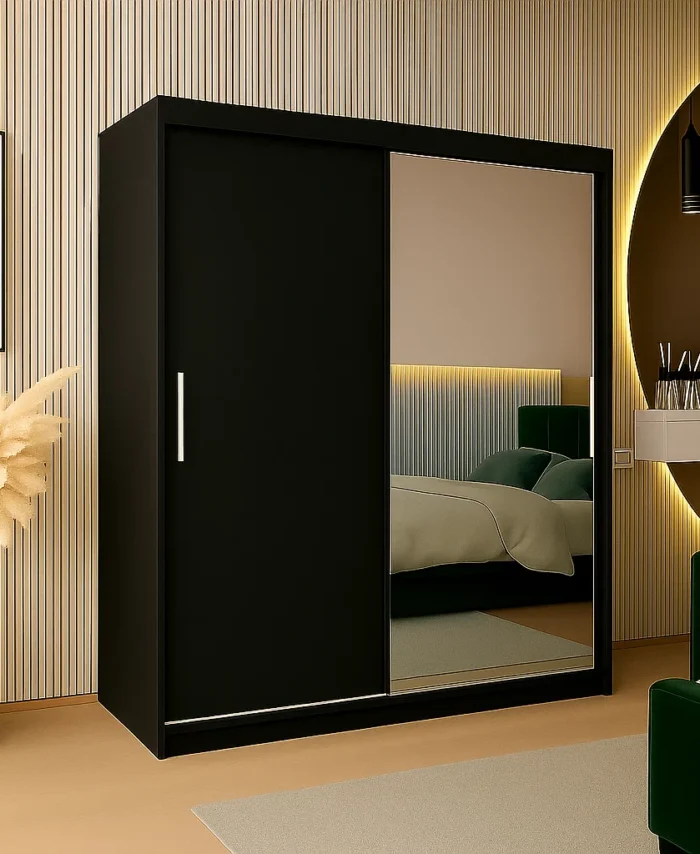 203cm Mirror Sliding Door Wardrobe