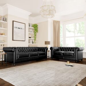 leather chesterfield sofa set