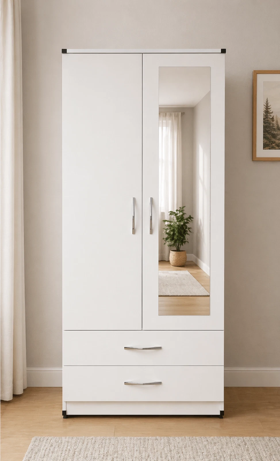Double Wardrobe with Mirror