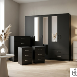 black-5-door-mirrored-wardrobe-set-with-chest-of-drawers-and-bedside-table-ready-assembled-uk