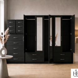 black-5-door-mirrored-wardrobe-set-with-chest-of-drawers-and-bedside-table-ready-assembled-uk