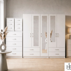 white-5-door-mirrored-wardrobe-set-with-chest-of-drawers-and-bedside-table-ready-assembled-uk