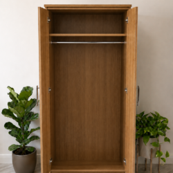 Ready Assembled 2 Door Wardrobe | Oak | Mirror or Plain Doors