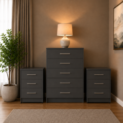 Shop our ready assembled grey 4-door mirror wardrobe bedroom furniture set. Free UK delivery. From £119 at HF Furnitures.