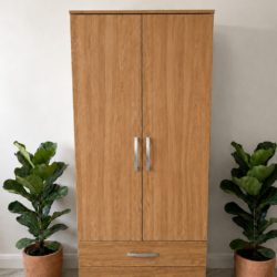 Oak ready assembled plain wardrobe UK