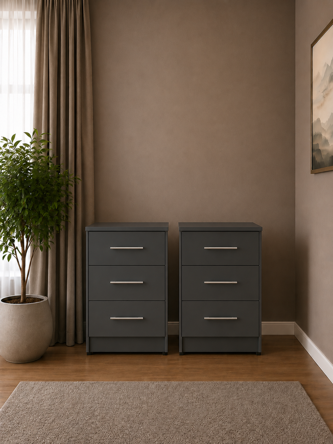 Shop our ready assembled grey 4-door mirror wardrobe bedroom furniture set. Free UK delivery. From £119 at HF Furnitures.