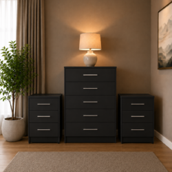 Shop our ready assembled black 4-door mirror wardrobe bedroom furniture set. Free UK delivery. From £119 at HF Furnitures.
