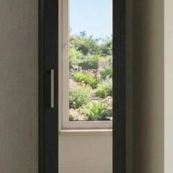 Black single door narrow mirrored wardrobe, ready assembled, UK