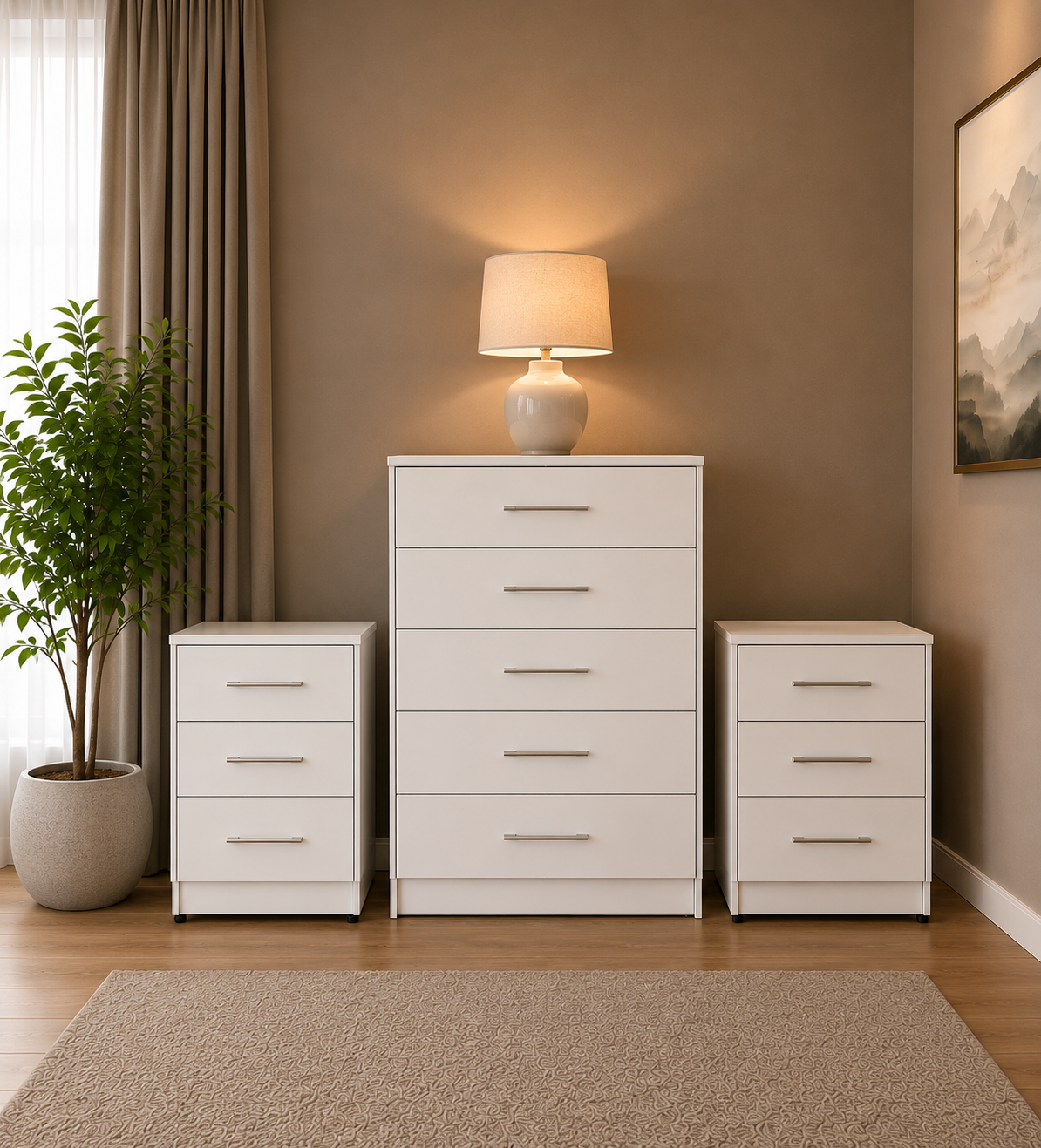 Shop our ready assembled white 4-door mirror wardrobe bedroom furniture set. Free UK delivery. From £119 at HF Furnitures.