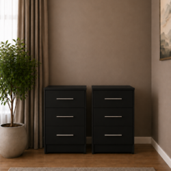 Shop our ready assembled black 4-door mirror wardrobe bedroom furniture set. Free UK delivery. From £119 at HF Furnitures.
