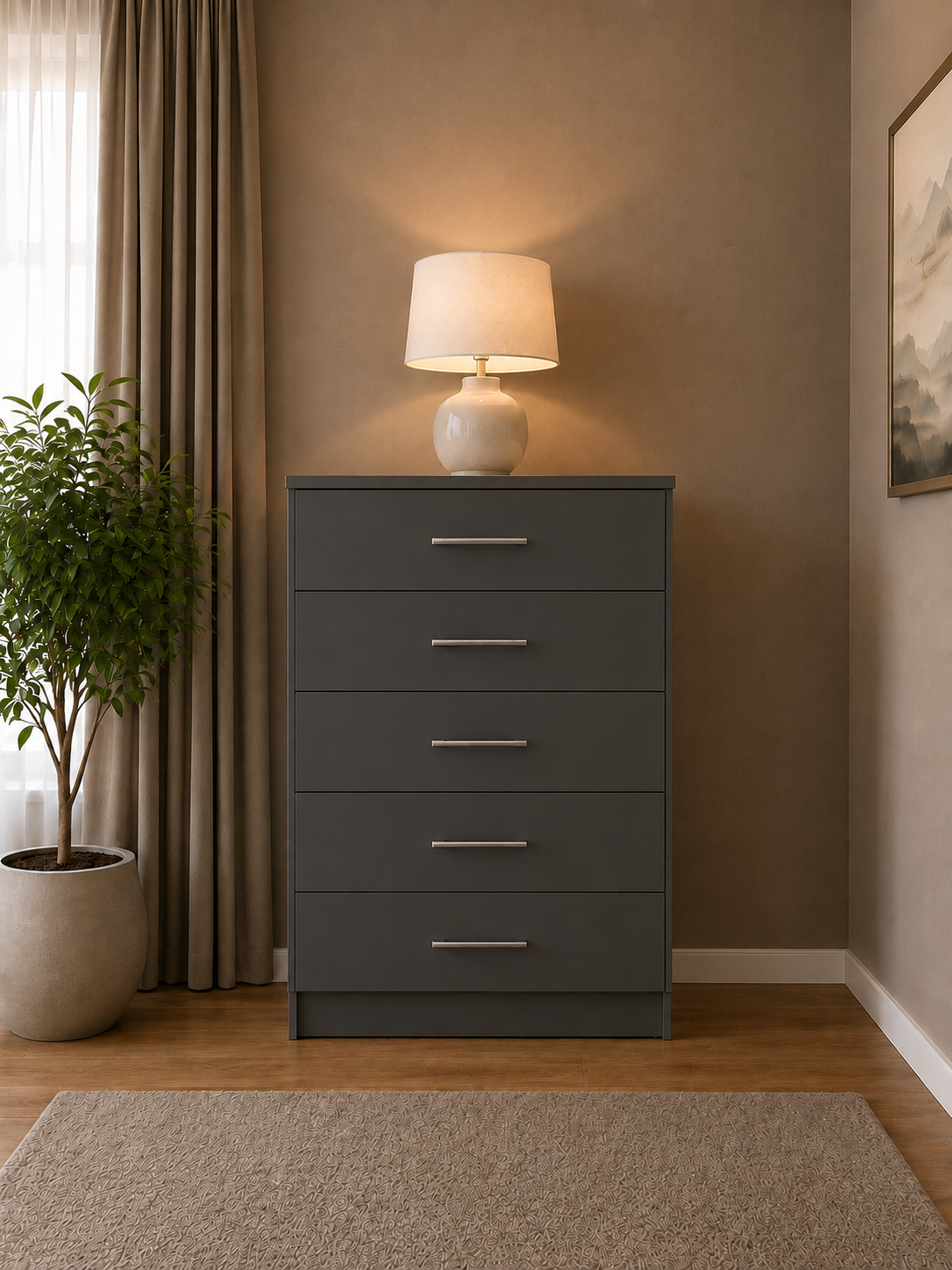 Shop our ready assembled grey 4-door mirror wardrobe bedroom furniture set. Free UK delivery. From £119 at HF Furnitures.