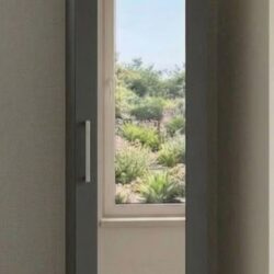 Grey single door narrow mirrored wardrobe, ready assembled, UK