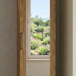 Oak single door narrow mirrored wardrobe, ready assembled, UK