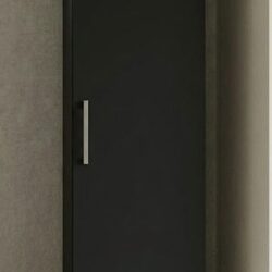 Black single door narrow wardrobe, ready assembled, UK
