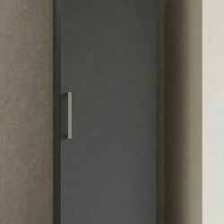 Grey single door narrow wardrobe, ready assembled, UK