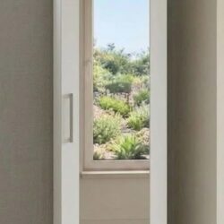 White single door narrow mirrored wardrobe, ready assembled, UK